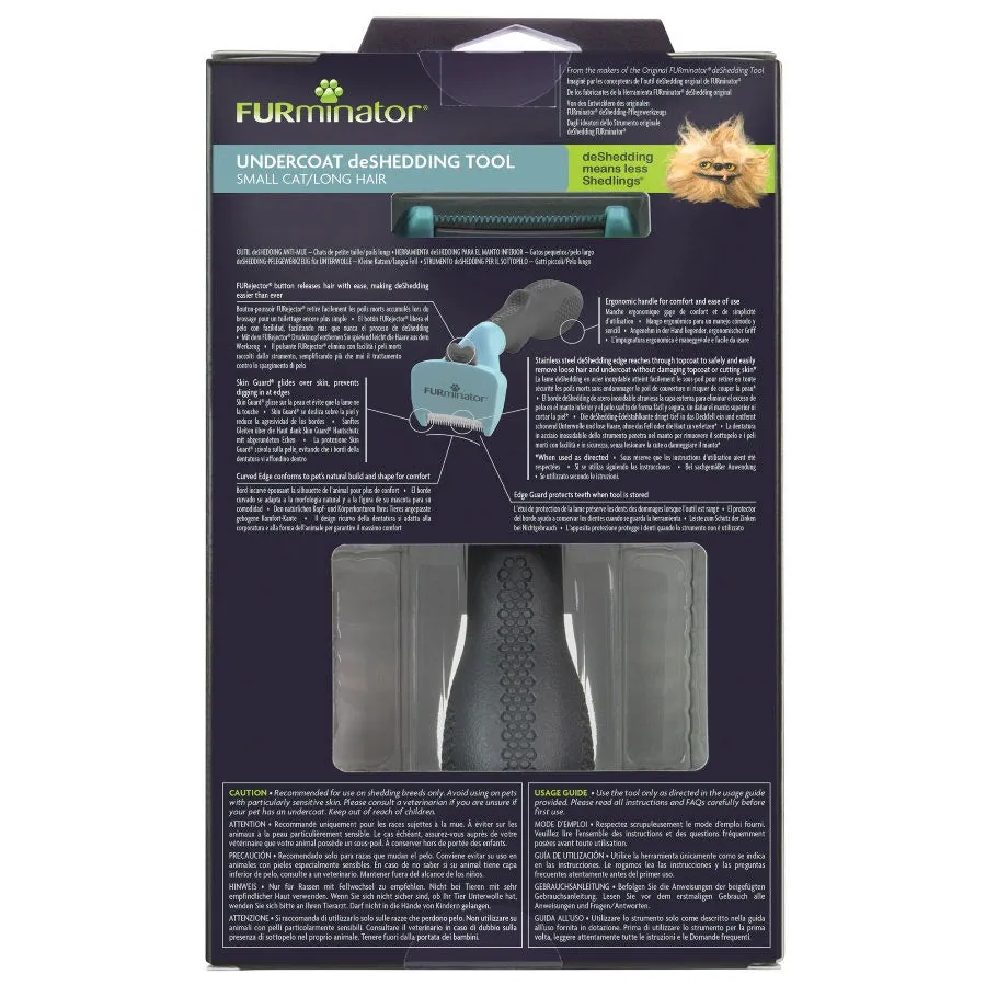 FURminator Cat Undercoat Deshedding Tool Long Hair Small