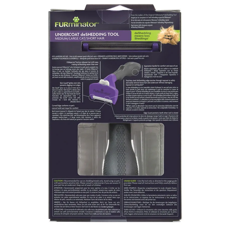 FURminator Cat Undercoat Deshedding Tool Short Hair Medium/Large