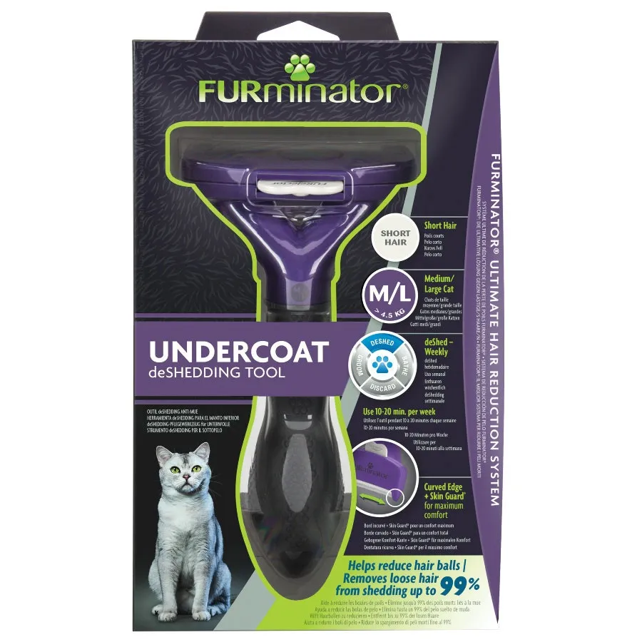 FURminator Cat Undercoat Deshedding Tool Short Hair Medium/Large
