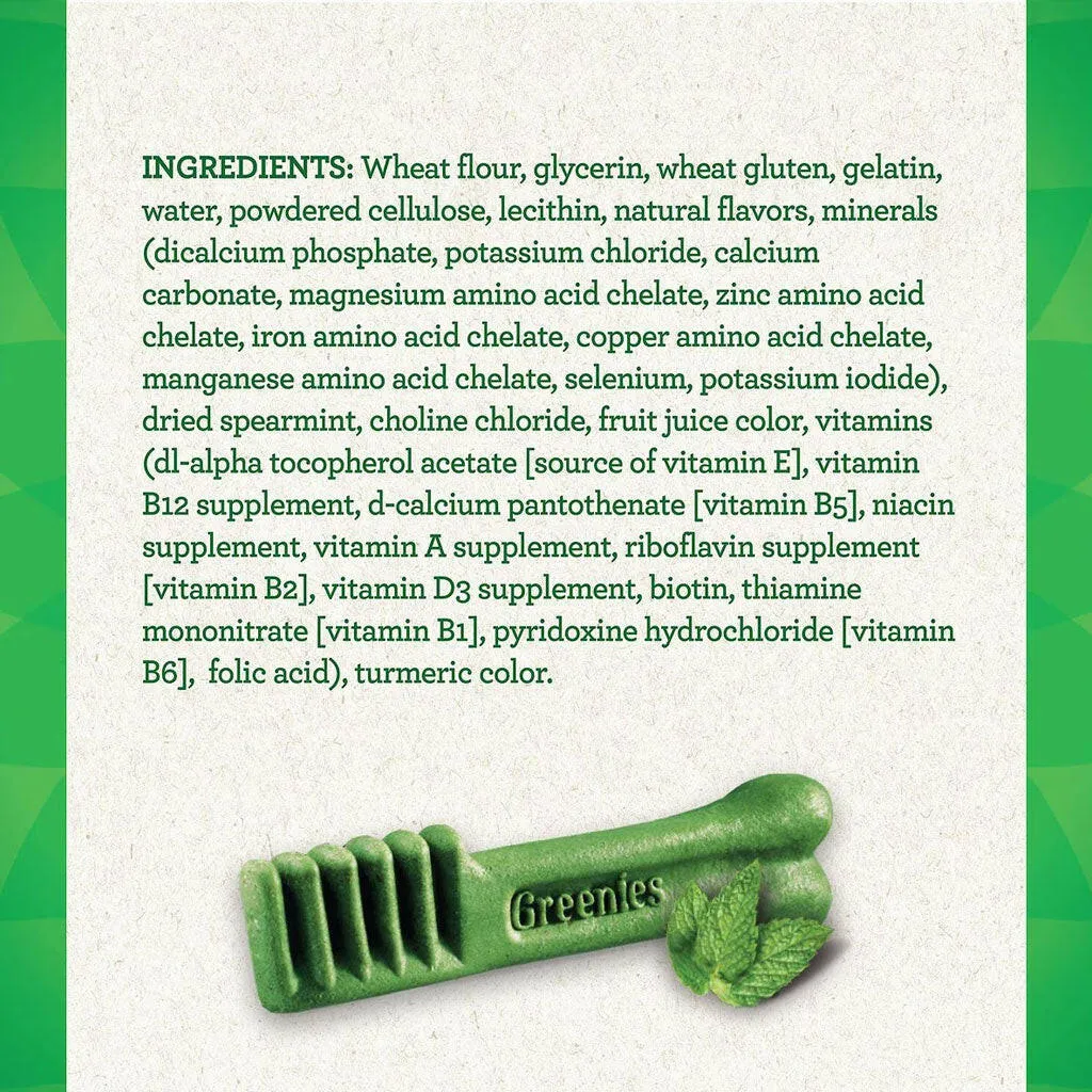 GREENIES Fresh Mint Regular Dental Treats, 12 count