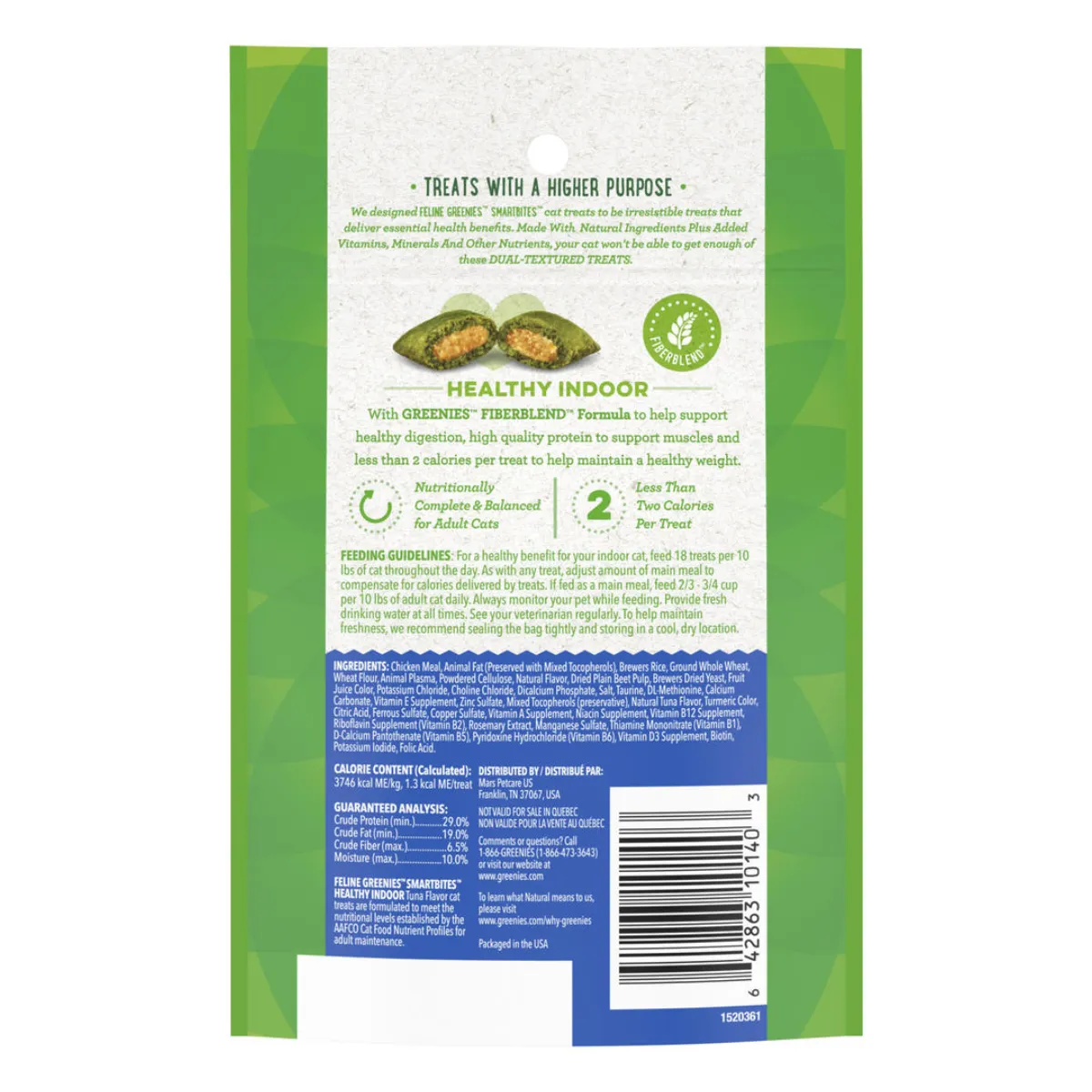 Greenies Hairball Control Tuna Flavor Cat Treats 2.1oz
