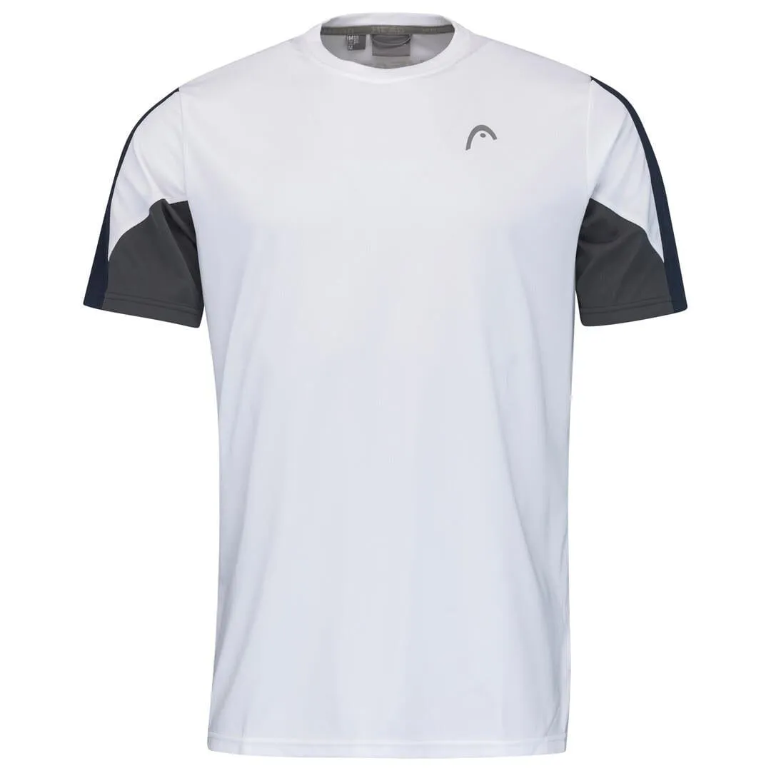 HEAD Club 22 Mens Tech Badminton T-Shirt - White / Dark Blue