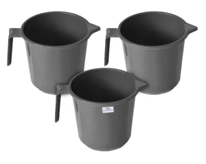 Heart Home Plastic Lightweight, Unbreakable Bathroom Mug 1.5 Litre- Pack of 3 (Grey) 54HH3906.