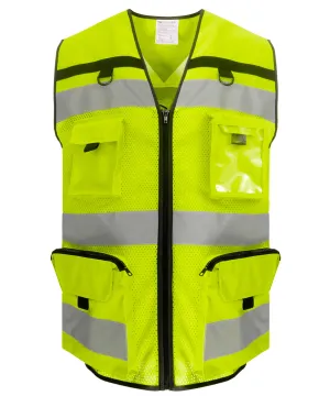 Hi-vis Yellow Mesh - Hi-vis ripstop tool vest (HVW108)