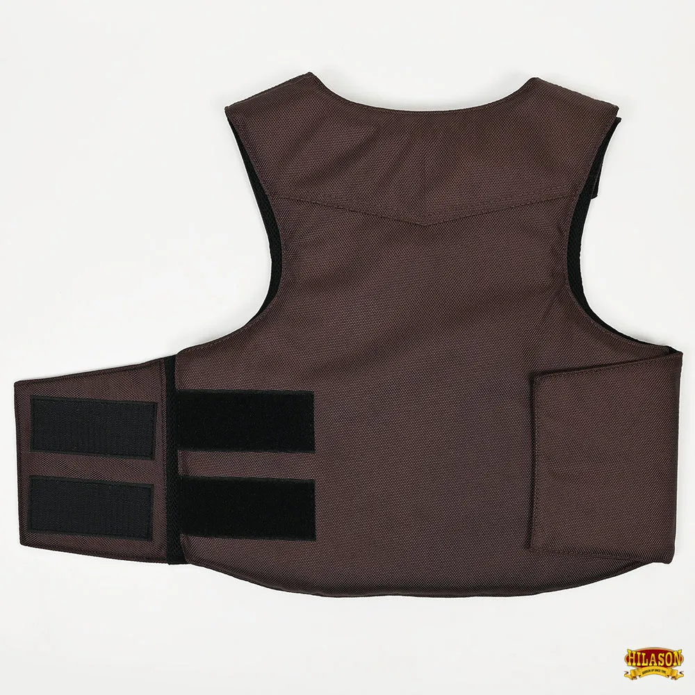 Hilason Bull Riding Kids Junior Youth Bull Pro Rodeo Safety Protective Vest Cordura Brown