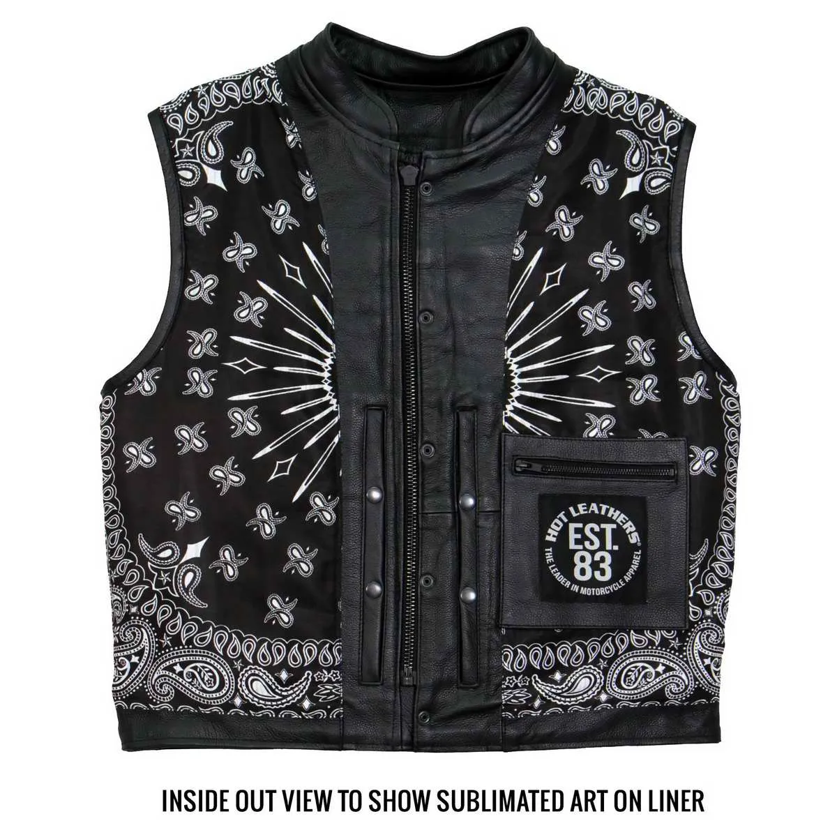 Hot Leathers VSM1049 Men's Black 'Paisley' Conceal and Carry