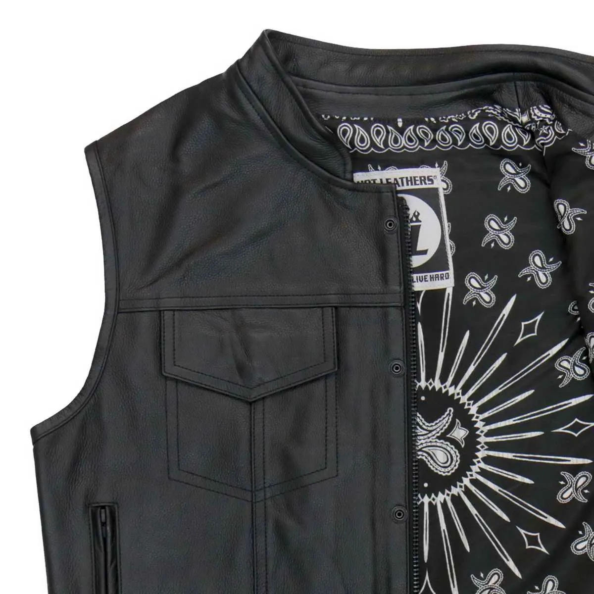 Hot Leathers VSM1049 Men's Black 'Paisley' Conceal and Carry