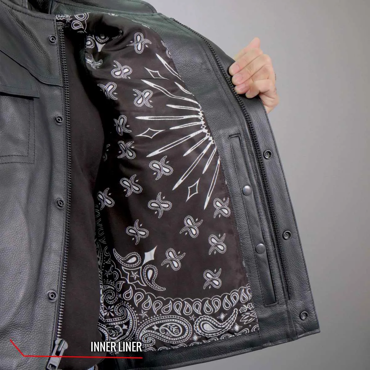 Hot Leathers VSM1049 Men's Black 'Paisley' Conceal and Carry