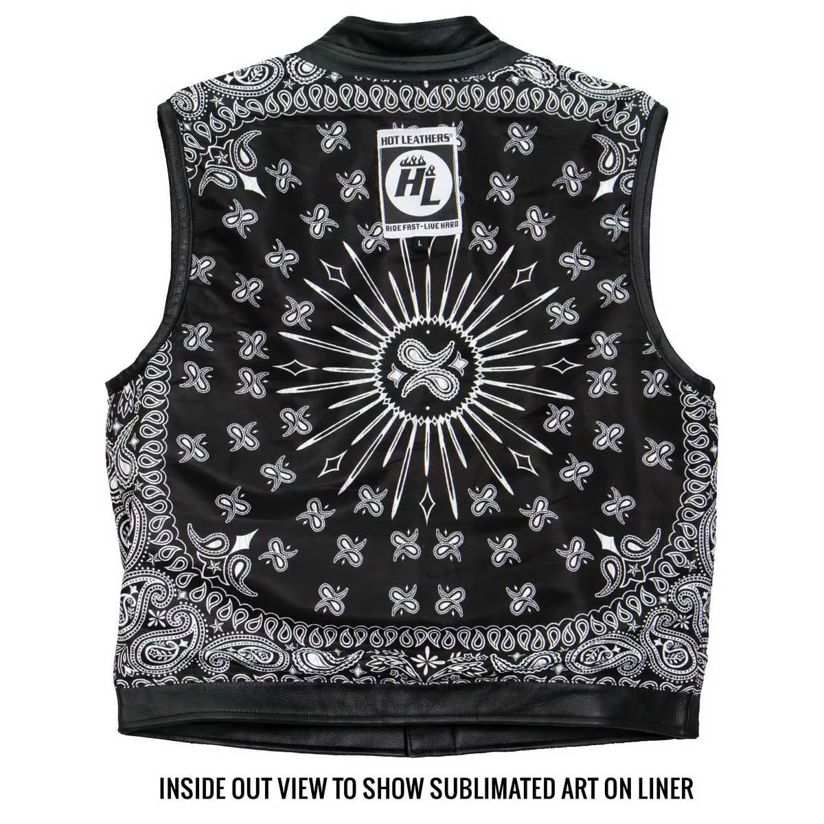 Hot Leathers VSM1049 Men's Black 'Paisley' Conceal and Carry
