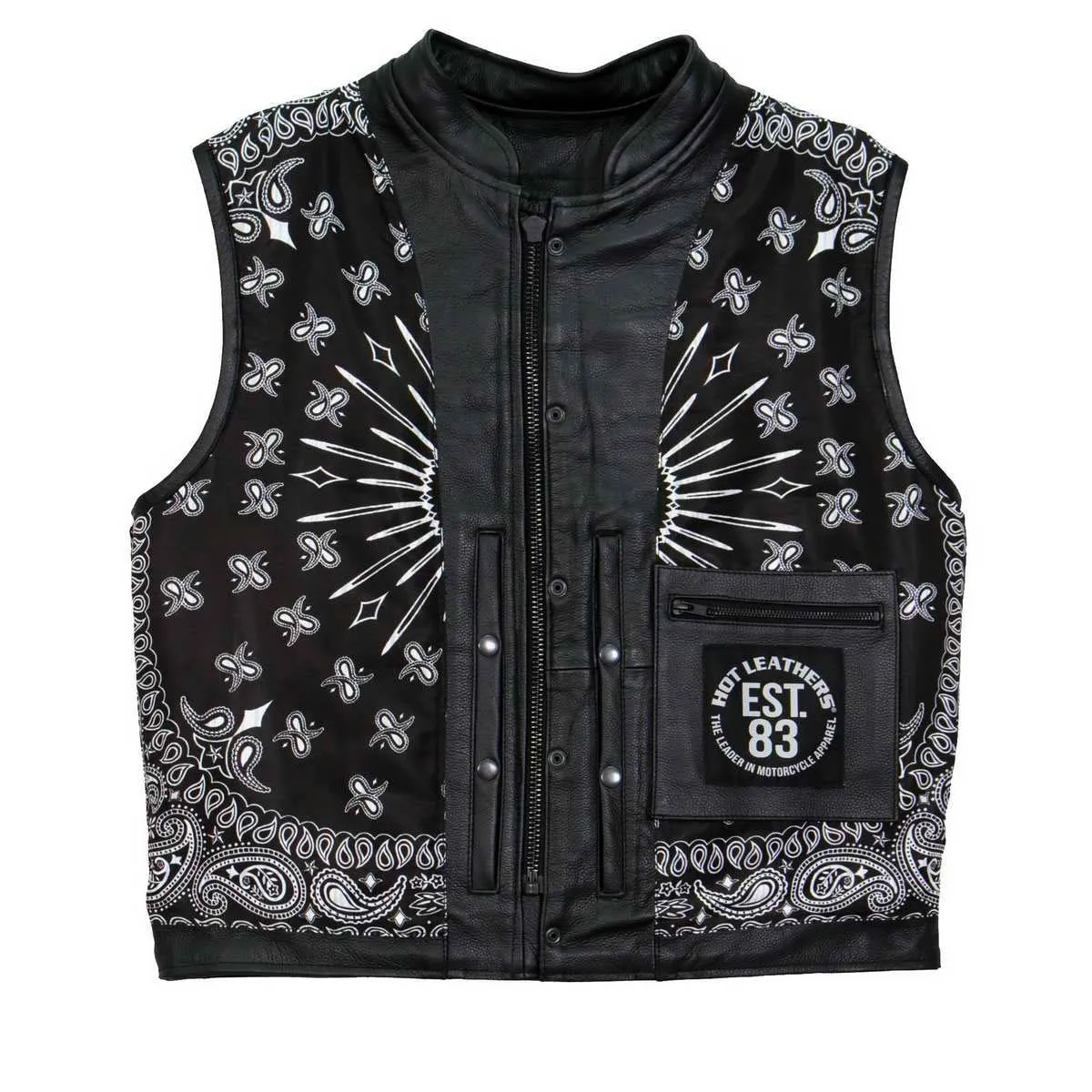 Hot Leathers VSM1049 Men's Black 'Paisley' Conceal and Carry