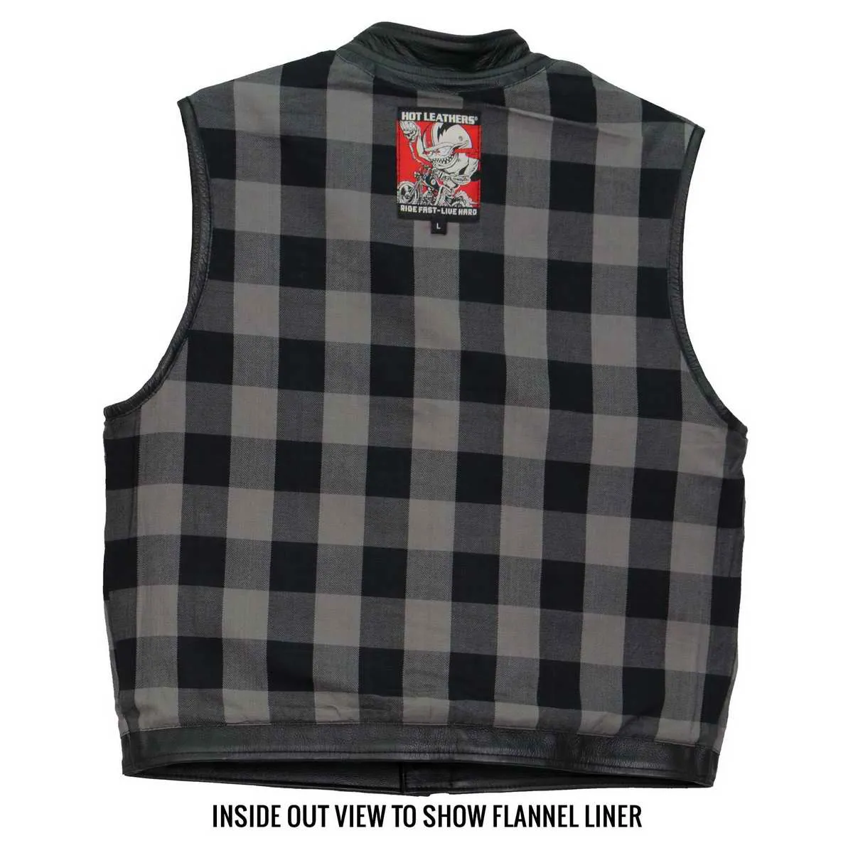 Hot Leathers VSM1059 Men's Black 'Flannel Grey' Conceal and Carry