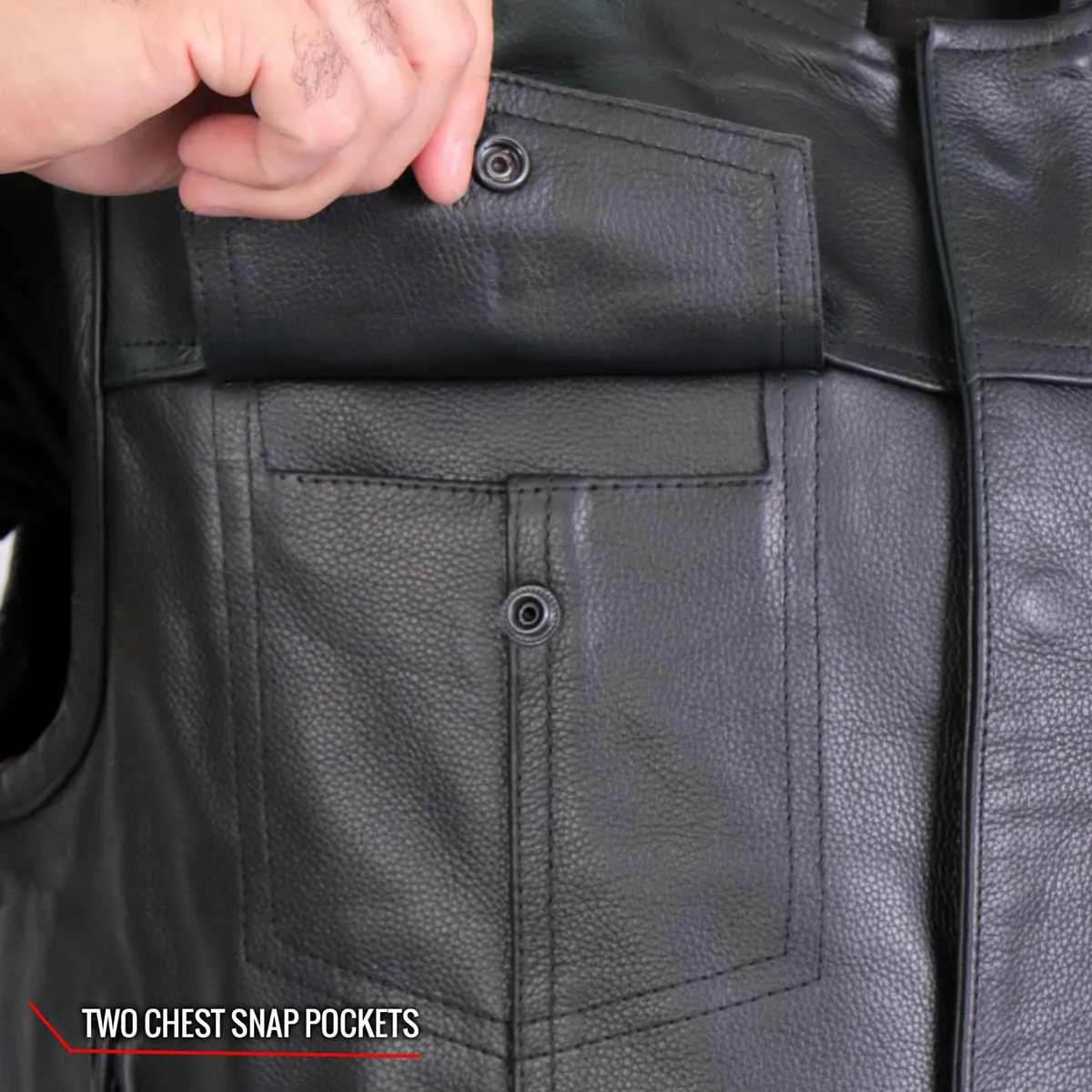 Hot Leathers VSM1059 Men's Black 'Flannel Grey' Conceal and Carry