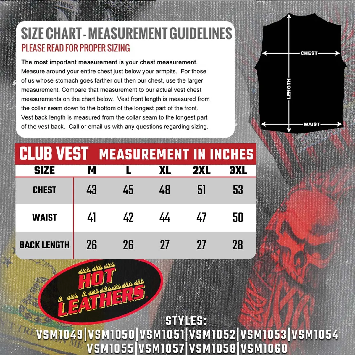 Hot Leathers VSM1059 Men's Black 'Flannel Grey' Conceal and Carry