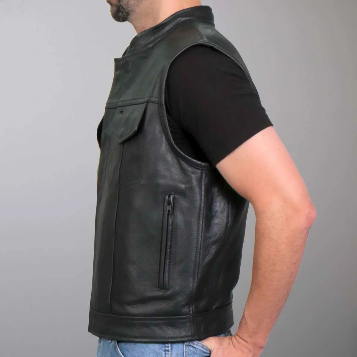 Hot Leathers VSM1059 Men's Black 'Flannel Grey' Conceal and Carry