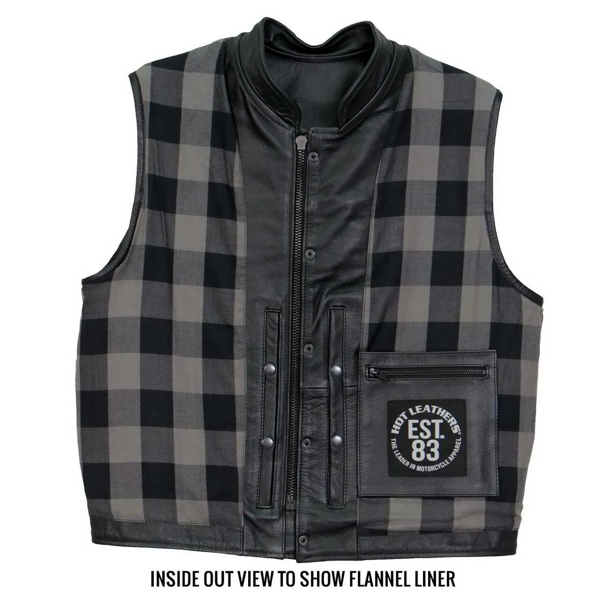 Hot Leathers VSM1059 Men's Black 'Flannel Grey' Conceal and Carry