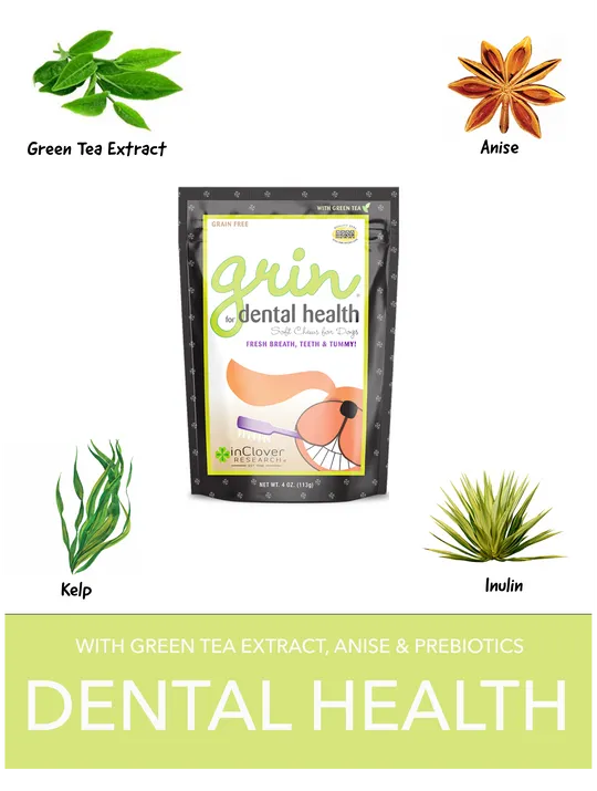 InClover Grin Dental Health Soft Chews Supplement for Dogs