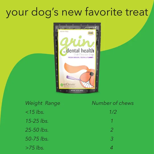 InClover Grin Dental Health Soft Chews Supplement for Dogs