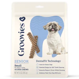 King Wholesale Groovies Senior Dog Dental Chews 12oz Small 43ct