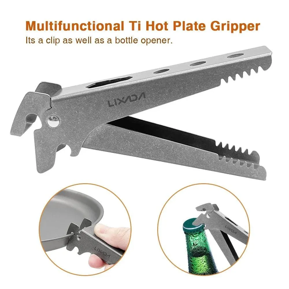 Lightweight Plate Clip Pure Ti Anti-scalding Multi-functional Pan Gripper Suitable for Various Shapes of Bowls and Plates