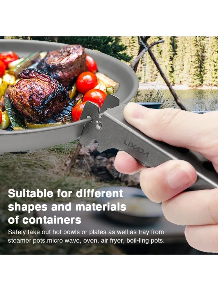 Lightweight Plate Clip Pure Ti Anti-scalding Multi-functional Pan Gripper Suitable for Various Shapes of Bowls and Plates