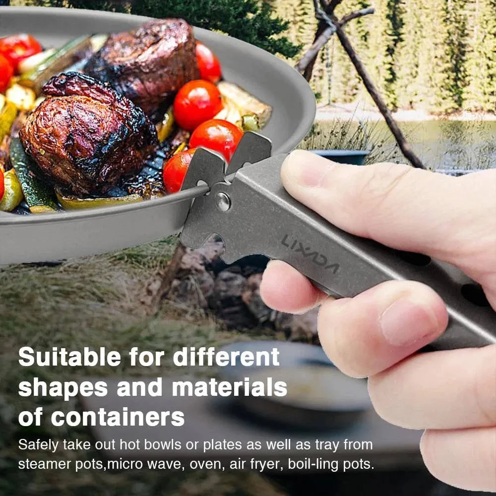 Lightweight Plate Clip Pure Ti Anti-scalding Multi-functional Pan Gripper Suitable for Various Shapes of Bowls and Plates