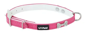 Li'l Pals Dog B'DzzldBone Collar Pink PetiteSm 3/8x8-10"