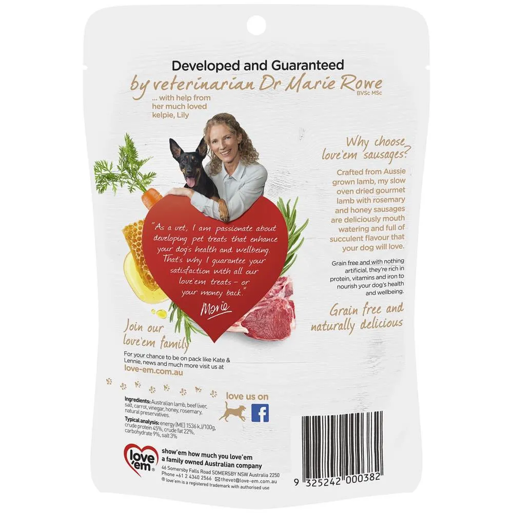 Love’em Gourmet Lamb Sausages Dog Treats 120g