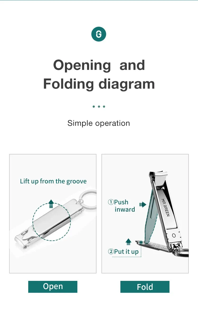 MR.GREEN Ultra-Thin Wide Jaw Travel Nail Clipper