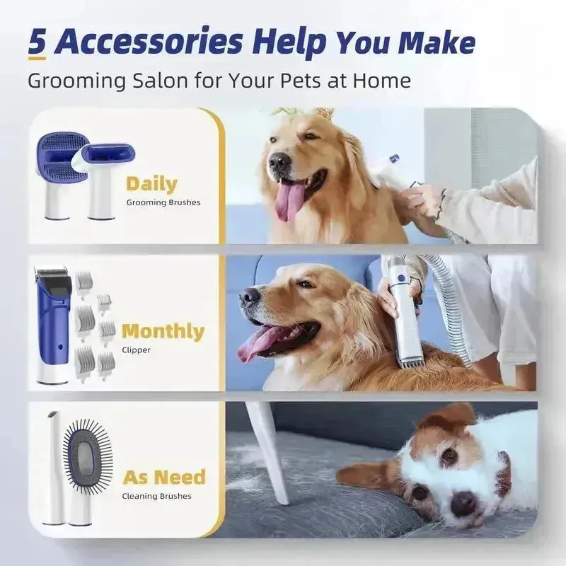 Pet Grooming Kit with Vacuum & Clipper