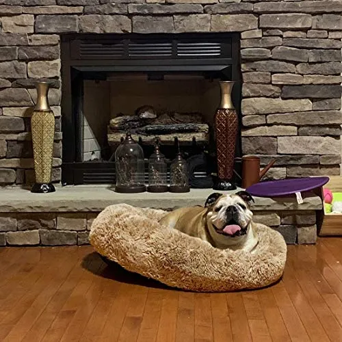 PETLAVISH ELITE™ Fluffy Calming Donut Dog/Cat Bed S-XXL: Cozy Plush Sleeping Kennel