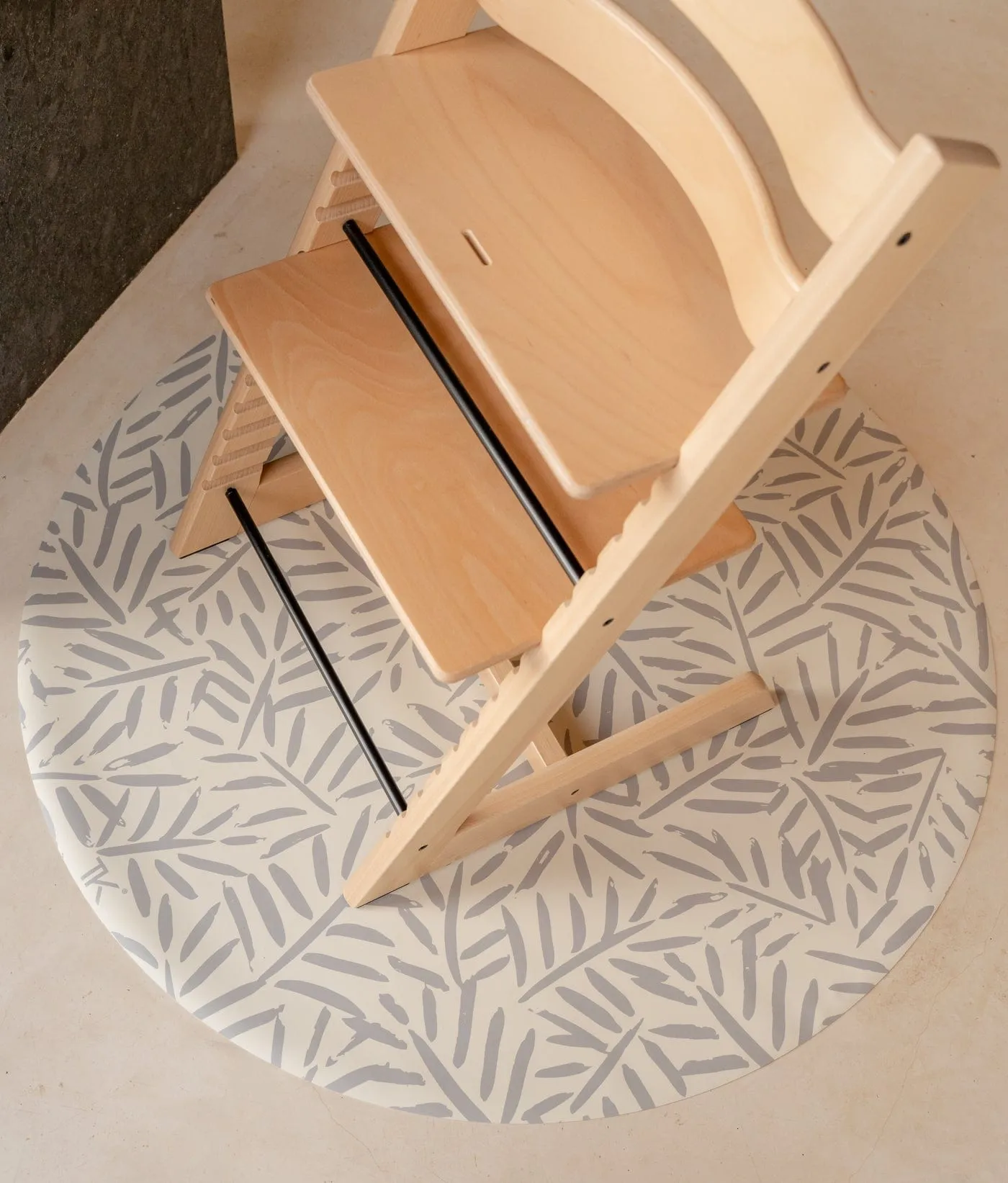 Premium High Chair Splat Mats | Ocean Leaves - Stone