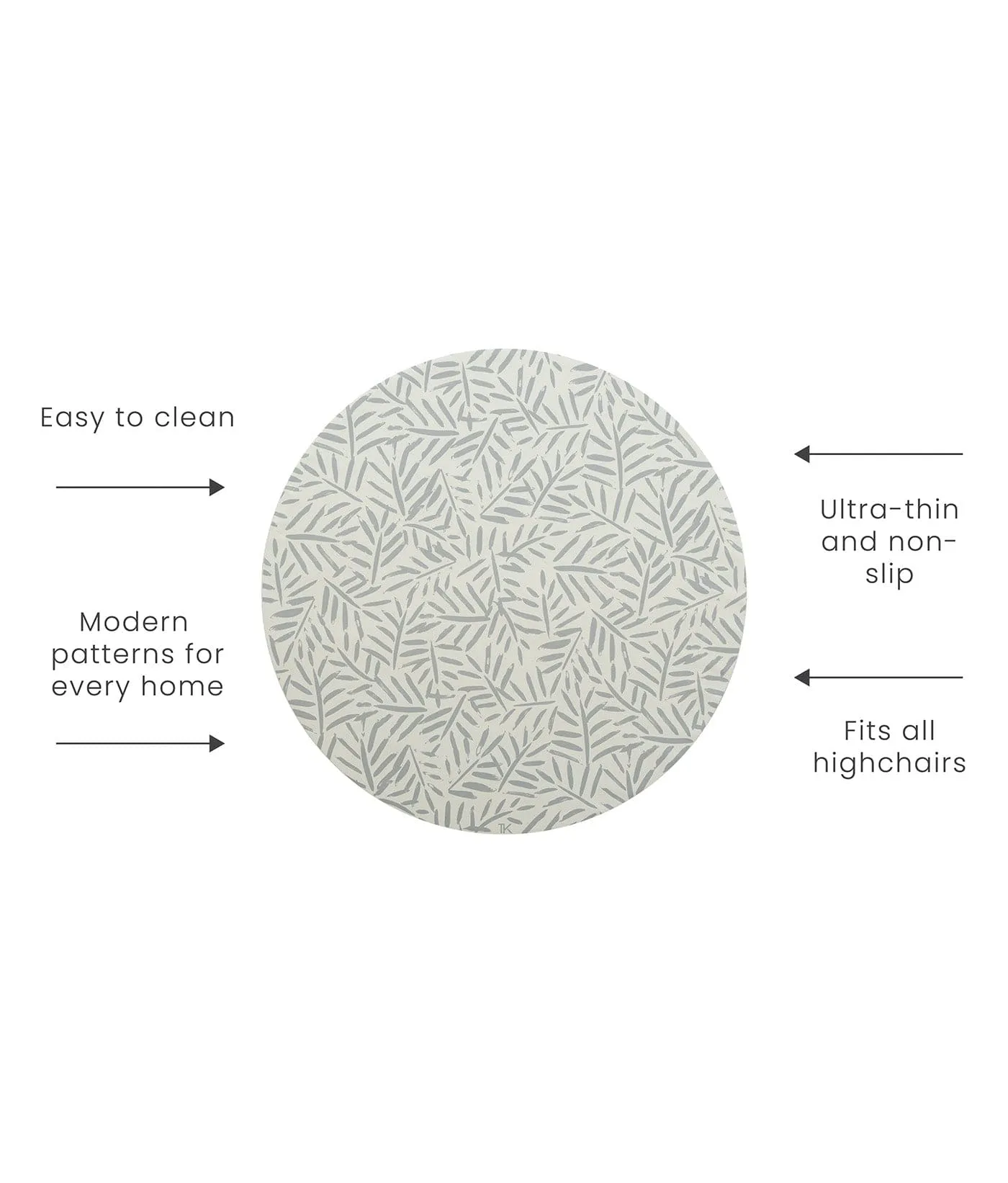 Premium High Chair Splat Mats | Ocean Leaves - Stone
