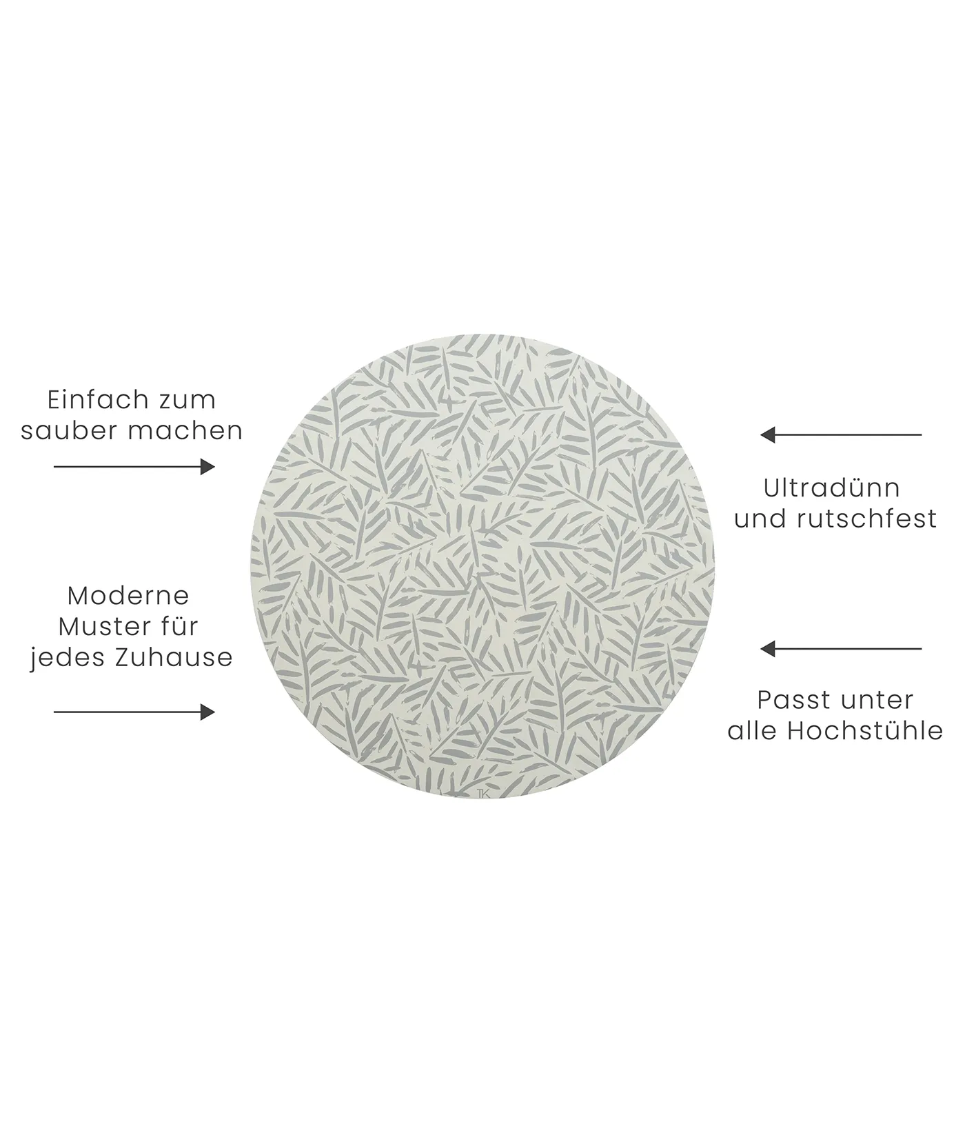 Premium High Chair Splat Mats | Ocean Leaves - Stone