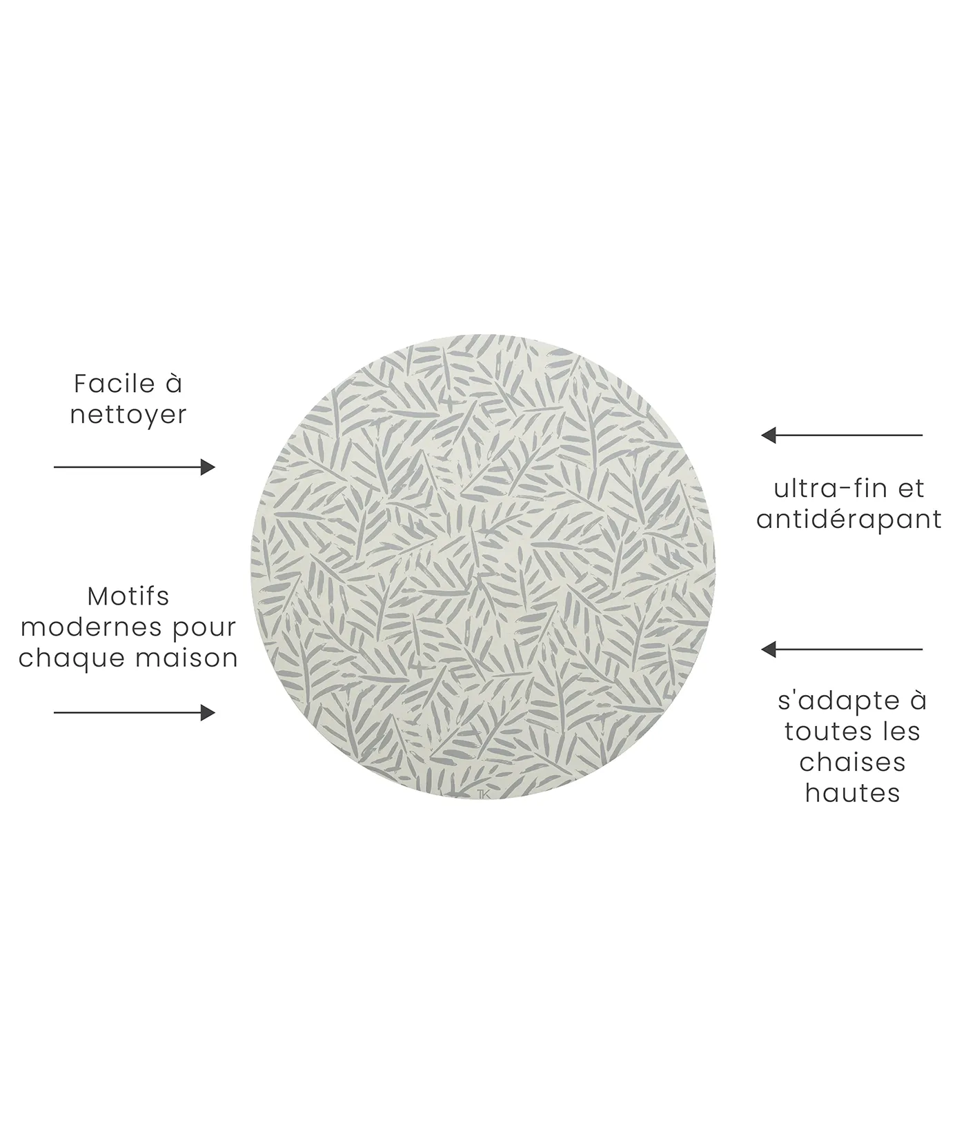 Premium High Chair Splat Mats | Ocean Leaves - Stone