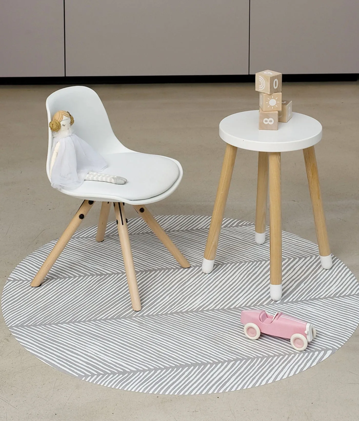 Premium High Chair Splat Mats | Sandy Lines - Stone
