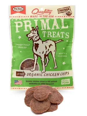Primal Jerky Organic Chicken Chips Dog Treat 3oz