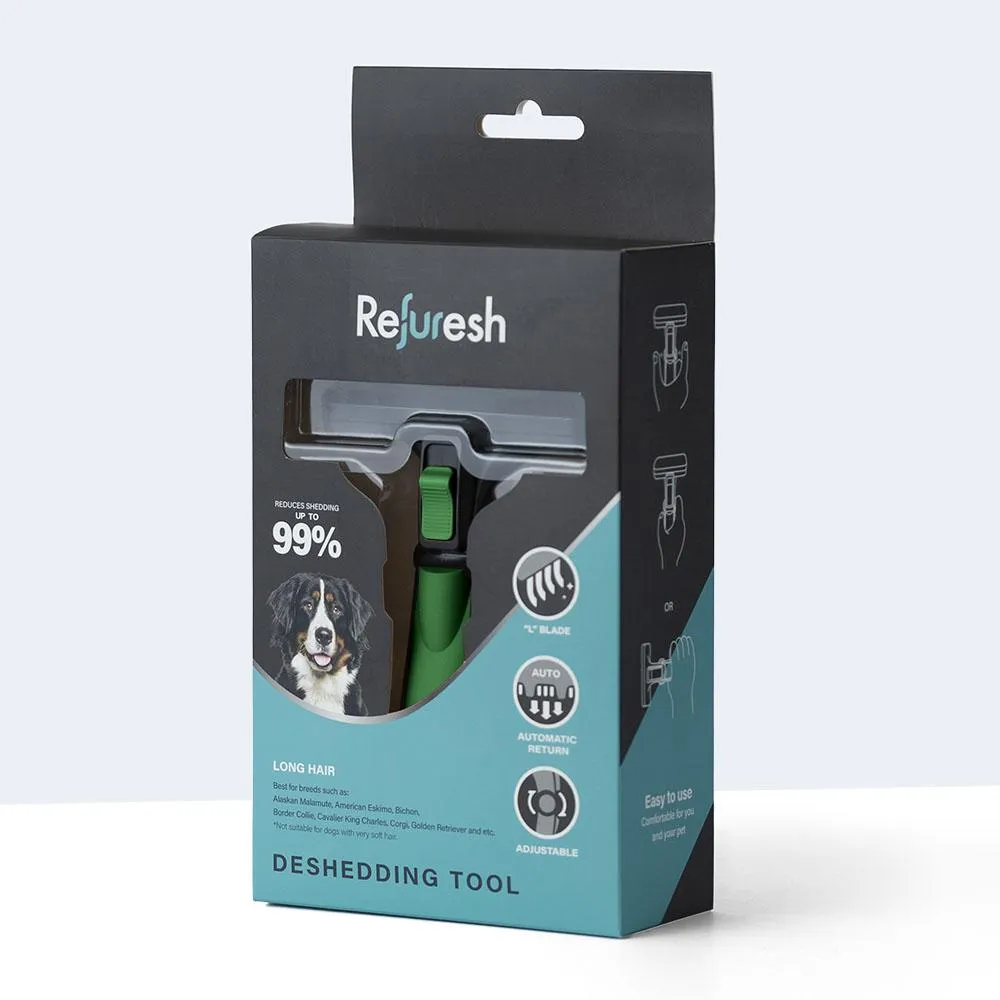 Refuresh Long Hair Dog Deshedding Tool Green Large^^^