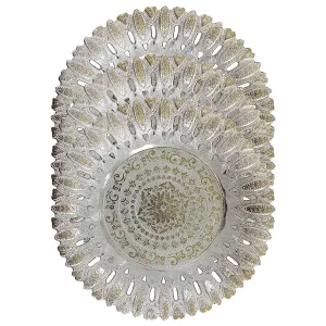Set of 3 - 11 Inch (28 cm) Round Decorative Plastic Silver Finish Serving Tray for Mukhwas, Dry Fruit, Platters for Home Decoration, Return and Festive Gifts