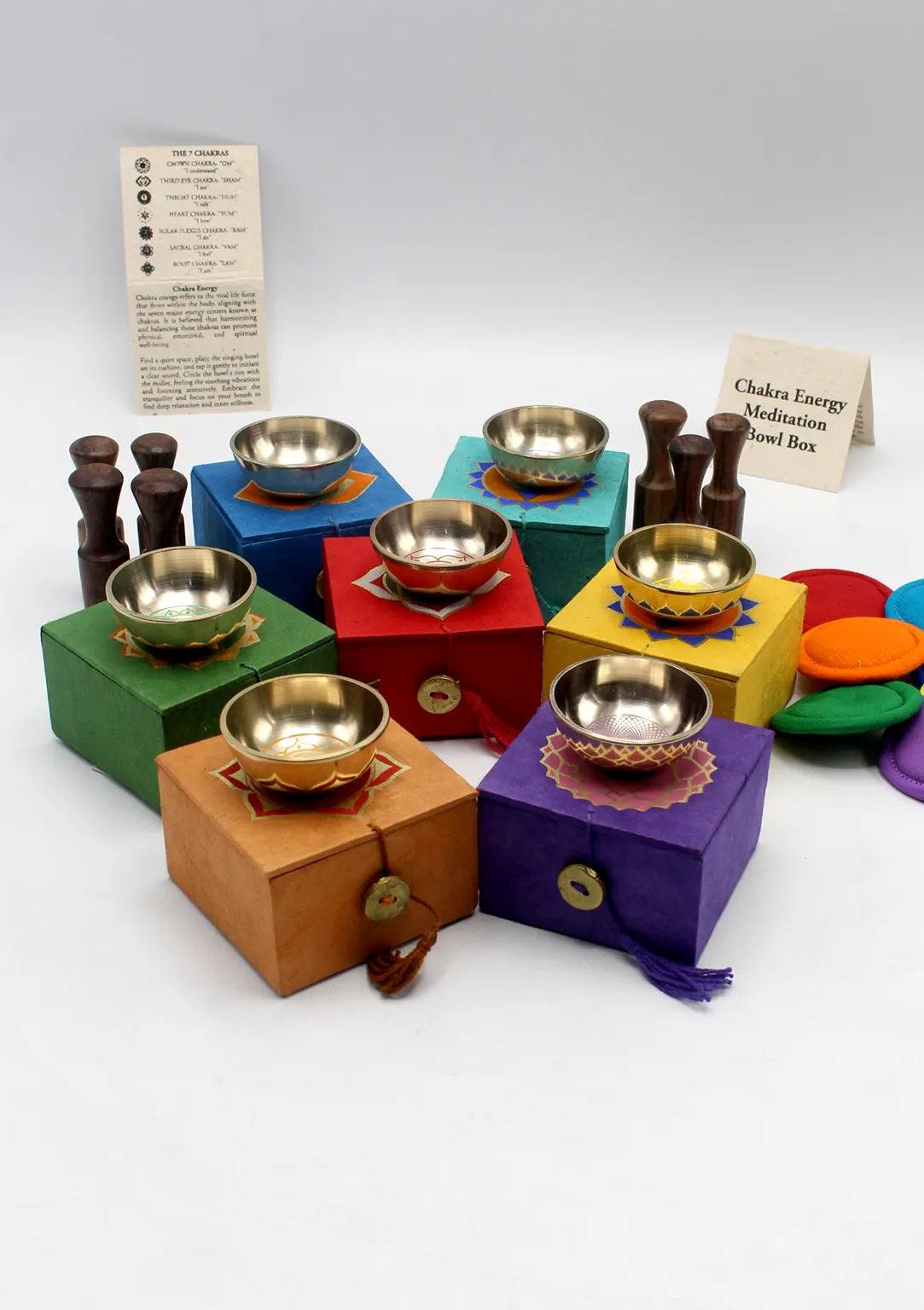 Seven Chakra Energy Meditation Mini Singing Bowl  Gift Set