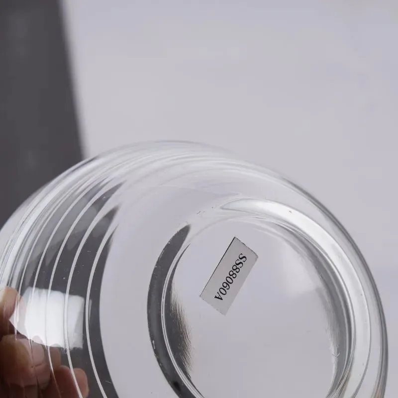 Soda Lime Stackable Bowls Clear Glass Kitchenware | Set of 3 | 7 x 3 inches | 1L