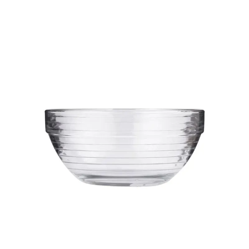Soda Lime Stackable Bowls Clear Glass Kitchenware | Set of 3 | 7 x 3 inches | 1L