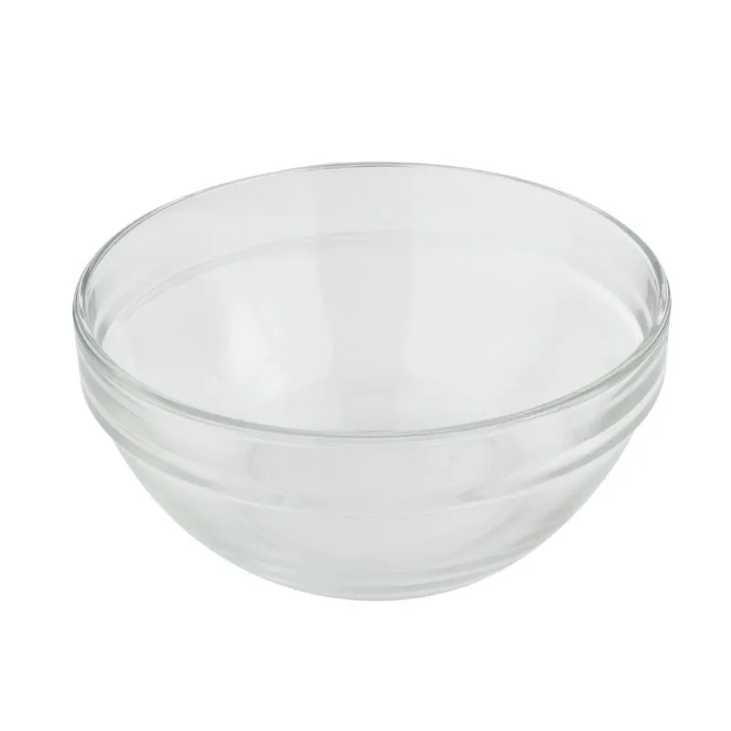 Soda Lime Stackable Bowls Clear Glass Kitchenware | Set of 3 | 7 x 3 inches | 1L