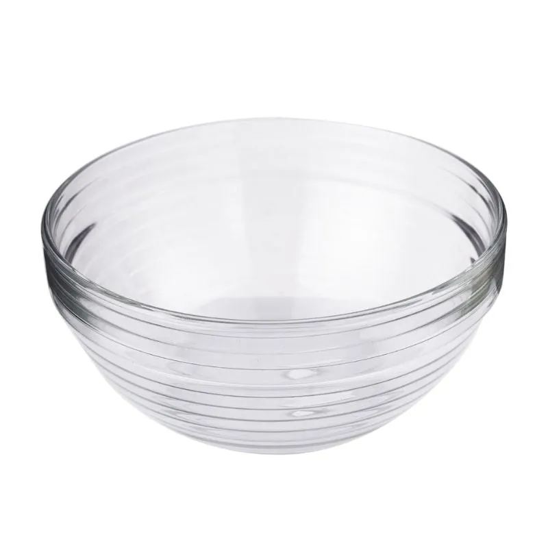 Soda Lime Stackable Bowls Clear Glass Kitchenware | Set of 3 | 7 x 3 inches | 1L