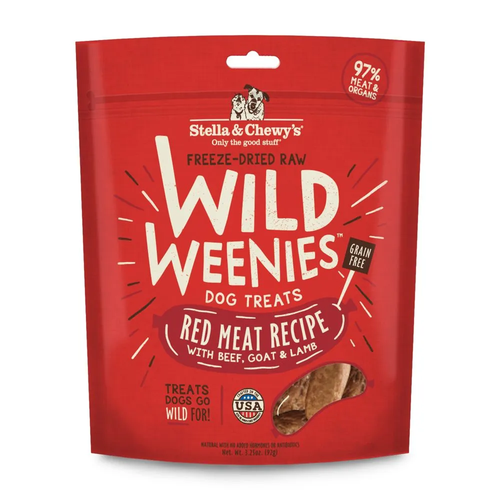 Stella & Chewy’s Wild Weenies Red Meat Recipe Grain-Free Freeze-Dried Raw Dog Treats 3.25oz