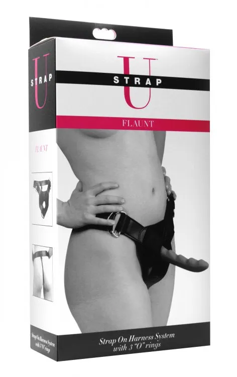 Strap U Flaunt Strap On Harness System With O Rings