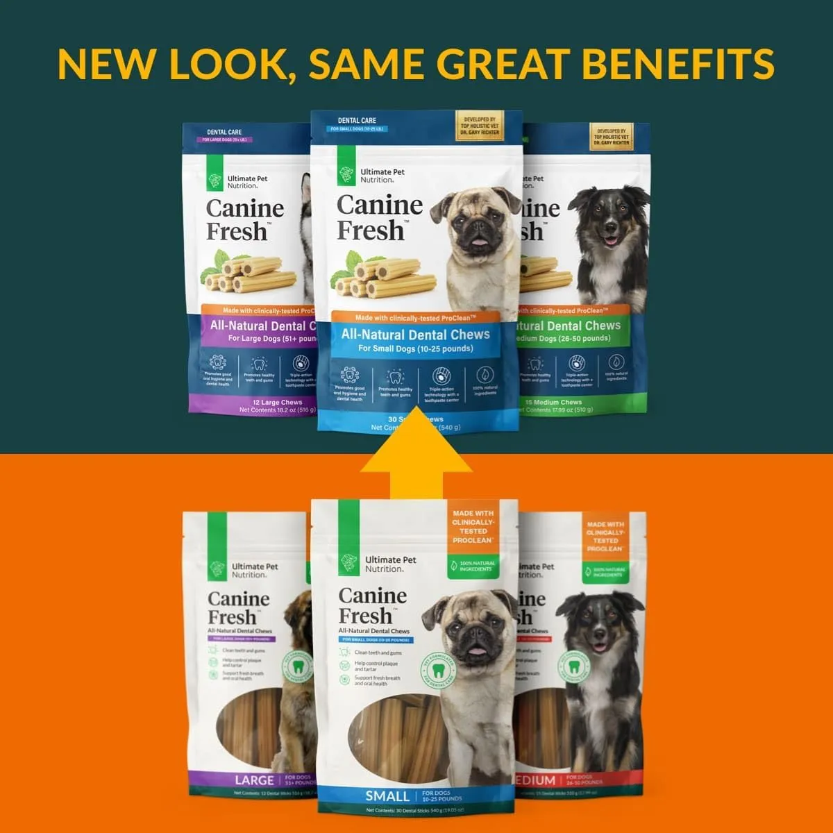 Ultimate Pet Nutrition Canine Fresh All-Natural Dental Chews for Medium Dogs 26-50 lbs, 15 count