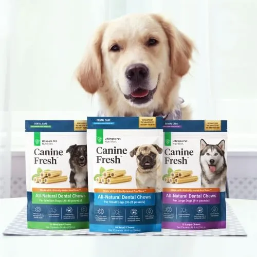 Ultimate Pet Nutrition Canine Fresh All-Natural Dental Chews for Medium Dogs 26-50 lbs, 15 count