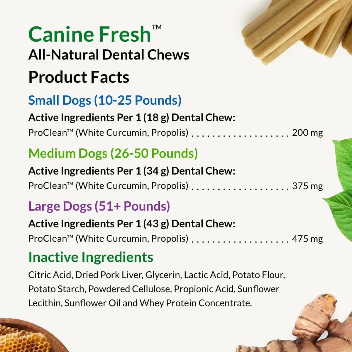 Ultimate Pet Nutrition Canine Fresh All-Natural Dental Chews for Medium Dogs 26-50 lbs, 15 count