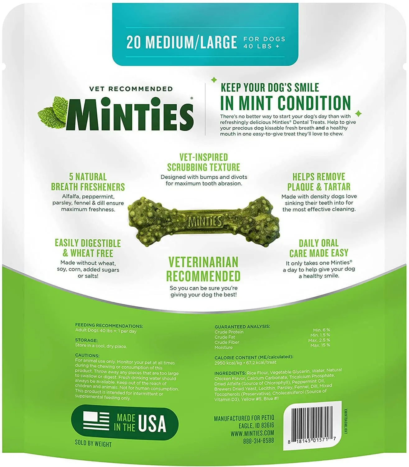 VetIQ Minties Dental Treats for Medium & Large Dogs