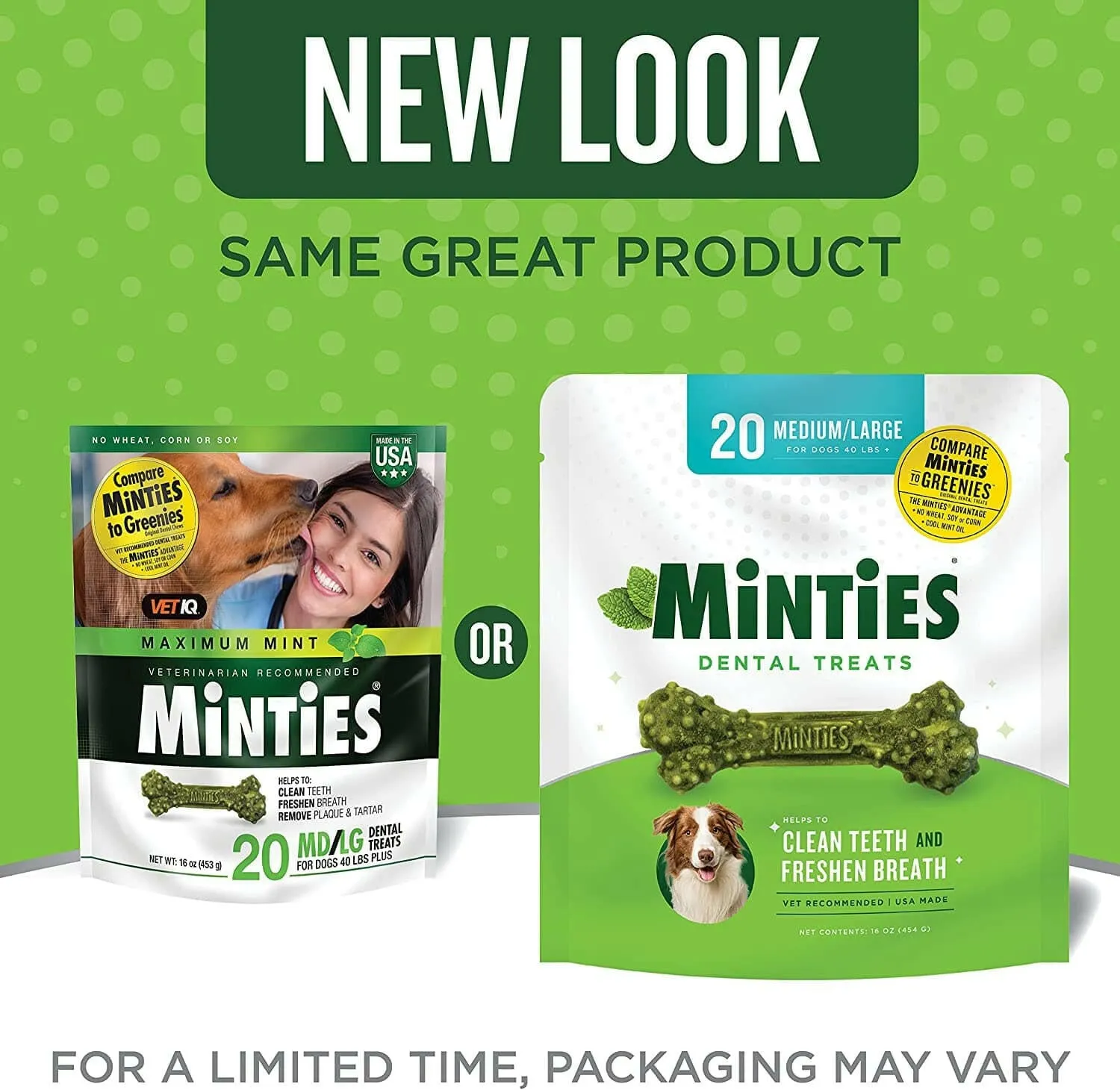 VetIQ Minties Dental Treats for Medium & Large Dogs